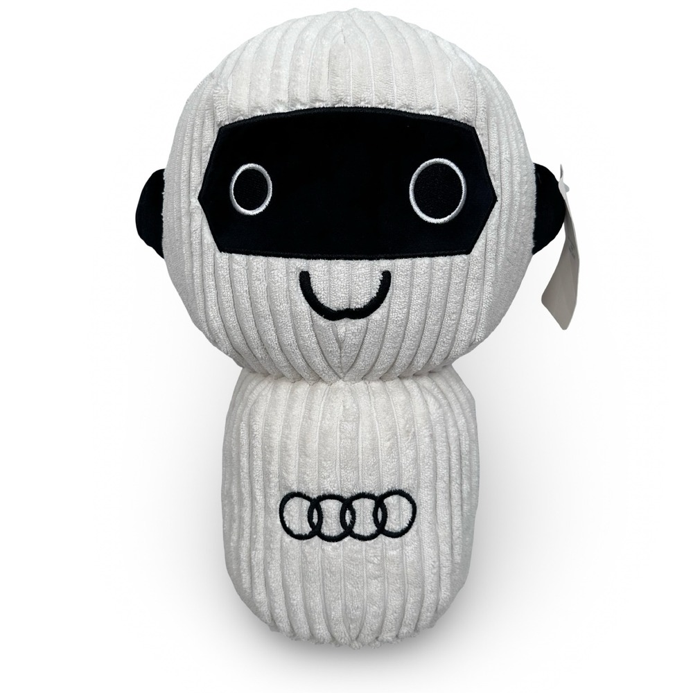 Audi ADUI Robot Plush White Corduroy Embroidered AUDT993 Automotive Toy 13" NWT